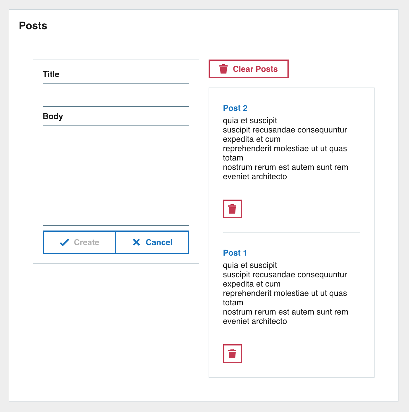 Posts app with posts